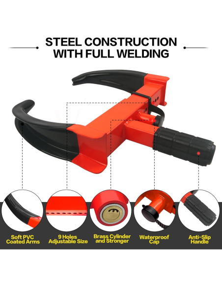 Bloqueo de Rueda Antirrobo KAYCENTOP para Neumáticos 29.7 cm