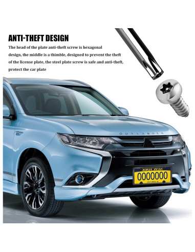 Kit de Tornillos Antirrobo para Placa de Matrícula M6 Lyxheth