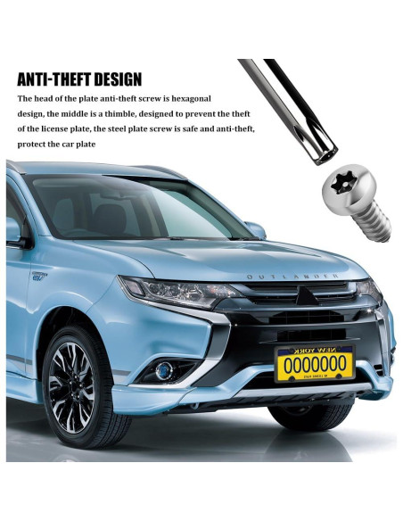 Kit de Tornillos Antirrobo para Placa de Matrícula M6 Lyxheth