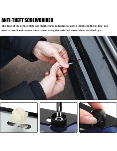 Kit de Tornillos Antirrobo para Placa de Matrícula M6 Lyxheth