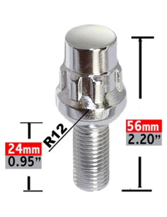 Cerraduras de Rueda M14x1.25 Acorn Cromadas 4 Piezas 2