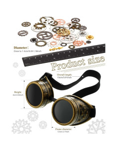 Gafas Steampunk Vintage TOODOO + 100g Engranajes Metálicos 2