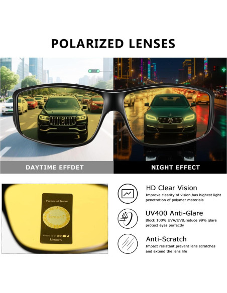 Gafas de Conducción Nocturna Kimorn Antirreflejo Polarizadas