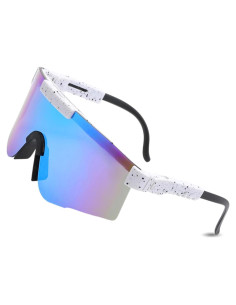 Gafas de Ciclismo UV400 Unisex - Lentes Polarizados Blancas y Azules