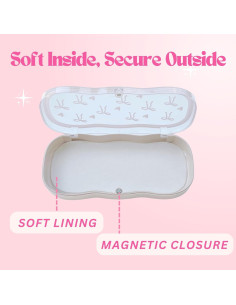 Estuche Duro para Gafas CasaPopz con Lazo Rosa 17.5x8x3 cm 2