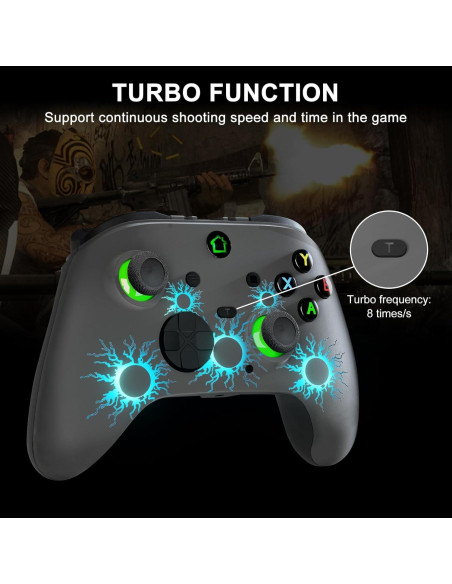 Controlador de Juegos Conwin para PC 10 y Steam, Joystick RGB