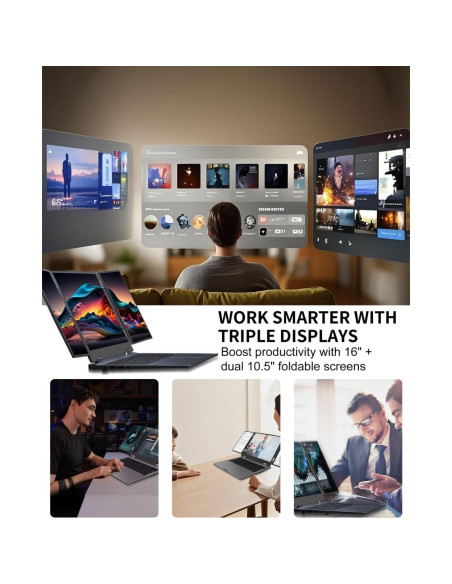 Portátil KOOFORWAY Max16 Triple Pantalla 16" + 10.5" x2, i7, 32GB RAM, 2TB SSD