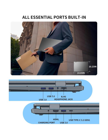 Portátil KOOFORWAY Max16 Triple Pantalla 16" + 10.5" x2, i7, 32GB RAM, 2TB SSD