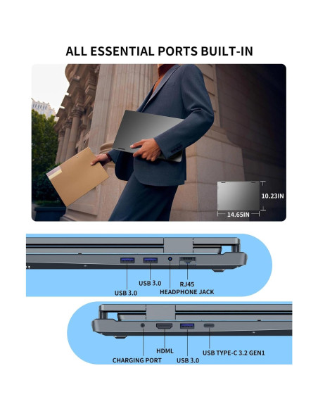 Portátil KOOFORWAY Max16 Triple Pantalla 16" + 10.5" x2, i7, 32GB RAM, 2TB SSD