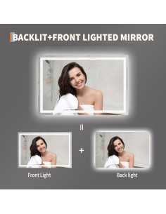 Espejo de Baño LED GarveeHome 114.3x76.2cm Regulable Anti-vaho 2