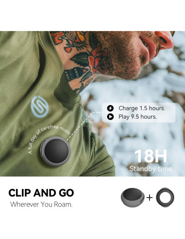 Altavoz Bluetooth Portátil ANCwear BT-208 Impermeable Gris