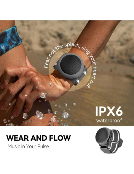 Altavoz Bluetooth Portátil ANCwear BT-208 Impermeable Gris