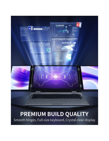 Portátil KOOFORWAY Max16 Triple Pantalla 16" + 10.5" x2, i7, 32GB RAM, 2TB SSD