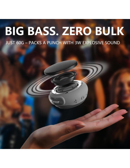 Altavoz Bluetooth Portátil ANCwear BT-208 Impermeable Gris