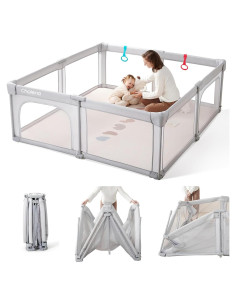 Parque Infantil Plegable Cholena 180x150cm Gris Claro