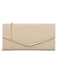 Bolso Clutch de Noche Venoline de Cuero Vegano Nude 22x11x5 cm