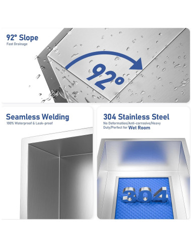 Nicho de Ducha de Acero Inoxidable Bernkot 30.48 cm Cepillado