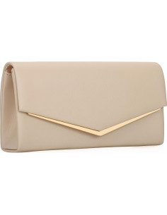 Bolso Clutch de Noche Venoline de Cuero Vegano Nude 22x11x5 cm 2