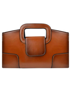 Bolso Tote Vintage de Cuero PU para Mujeres - Marrón 29x6.5x18cm