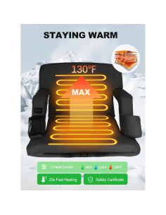 Asiento de Estadio Calentado Poderoso Xishan 25" Negro - 2 Unidades 2