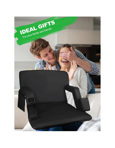 Asiento de Estadio Calentado Poderoso Xishan 25" Negro - 2 Unidades