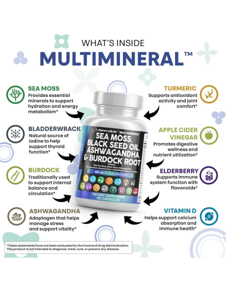 Suplemento Clean Nutraceuticals Musgo Marino 15 Ingredientes