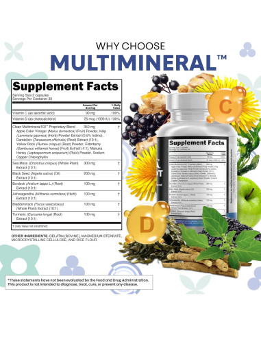 Suplemento Clean Nutraceuticals Musgo Marino 15 Ingredientes