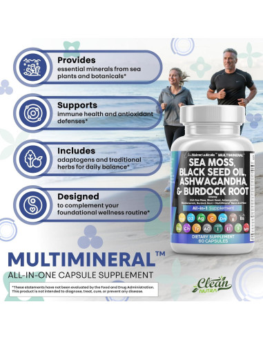 Suplemento Clean Nutraceuticals Musgo Marino 15 Ingredientes