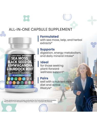 Suplemento Clean Nutraceuticals Musgo Marino 15 Ingredientes