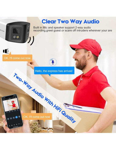 Cámara de Seguridad IP PoE Doble Lente 4MP VIKYLIN 180