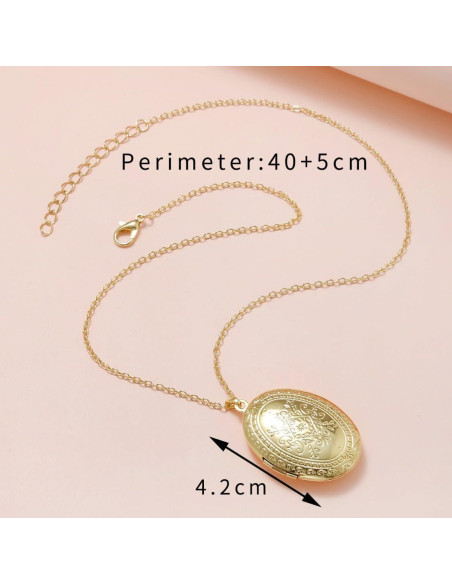 Collar de Medallón Vintage POYAMUSE para Mujeres - Dorado
