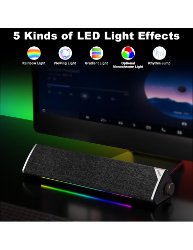 Altavoces Bluetooth SOULION R60 con Luz LED y USB