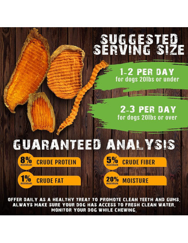 Golosinas de Batata para Perros Grandes Sam's Yams 425g