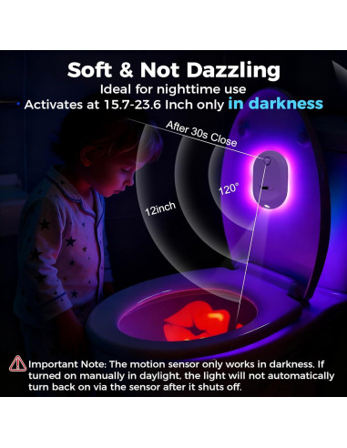 Sensor de Movimiento Luz Nocturna Holoith para Inodoro 2 Pzs