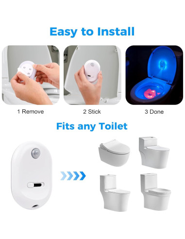 Sensor de Movimiento Luz Nocturna Holoith para Inodoro 2 Pzs