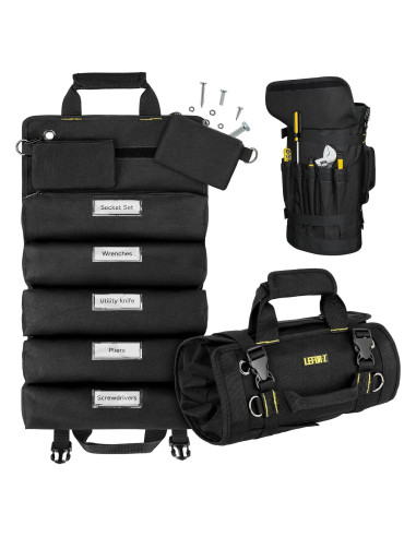 Bolsa de Herramientas Enrollable LEFOR-Z Negra 13 Compartimentos