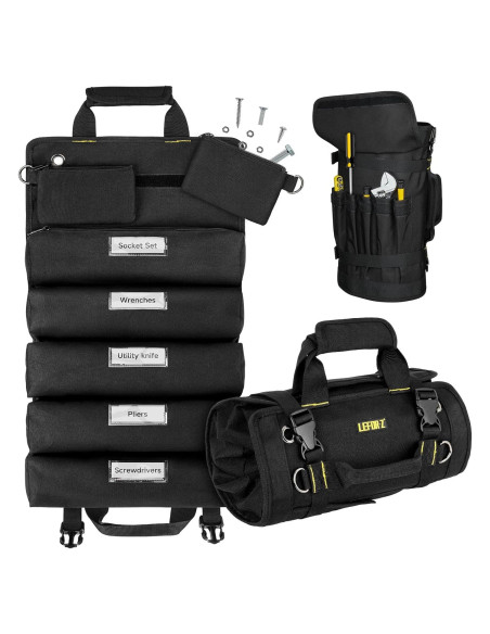Bolsa de Herramientas Enrollable LEFOR-Z Negra 13 Compartimentos