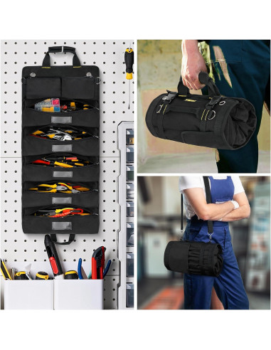 Bolsa de Herramientas Enrollable LEFOR-Z Negra 13 Compartimentos