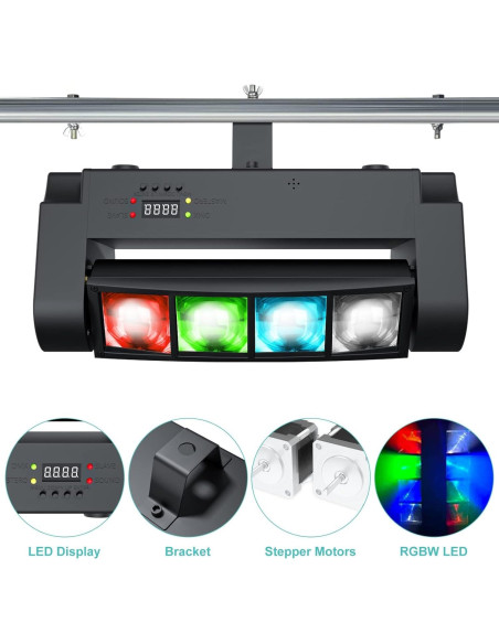 BETOPPER Luz de Escenario LED Spider RGBW 8x3W DMX-512