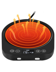 Calentador de Tazas PUSEE Negro, 9 Temperaturas, Apagado Automático