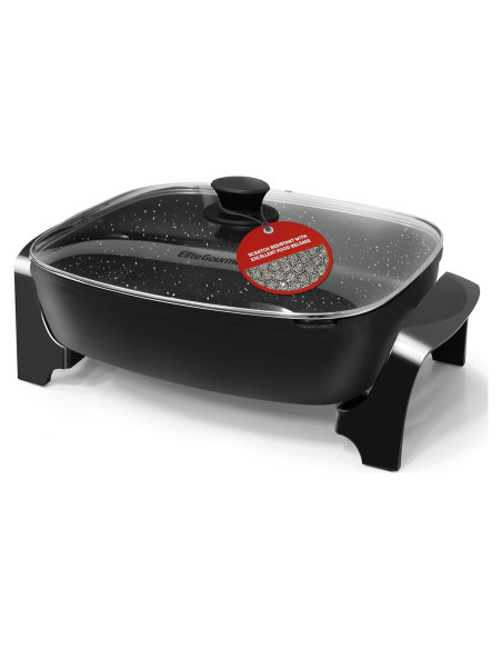 Sartén Eléctrica Elite Gourmet 40.6cm Antiadherente con Tapa