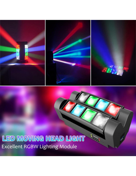 BETOPPER Luz de Escenario LED Spider RGBW 8x3W DMX-512
