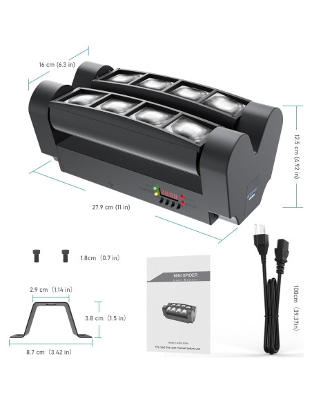 BETOPPER Luz de Escenario LED Spider RGBW 8x3W DMX-512