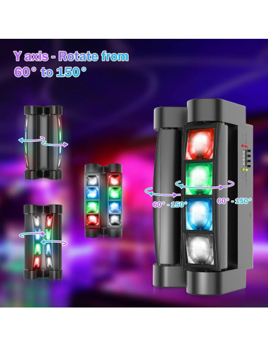 BETOPPER Luz de Escenario LED Spider RGBW 8x3W DMX-512