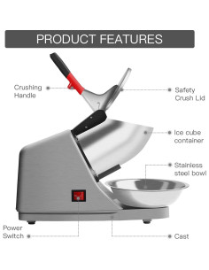 Máquina de Hielo Raspado Reespring 300W Acero Inoxidable 2