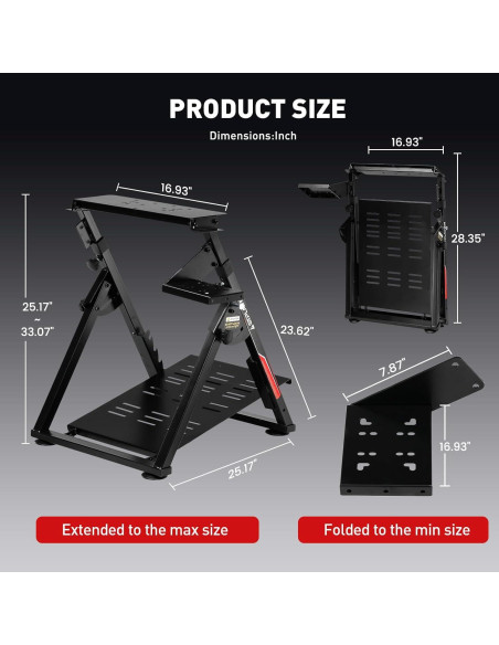 Soporte de Volante GTPLAYER PRO Ajustable para Sim Racing