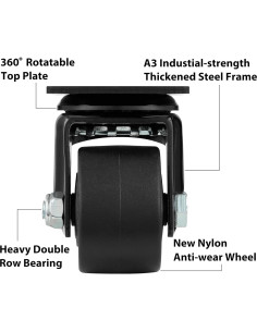 Ruedas Giratorias Finnhomy 5 cm Set 4 Alta Resistencia 2