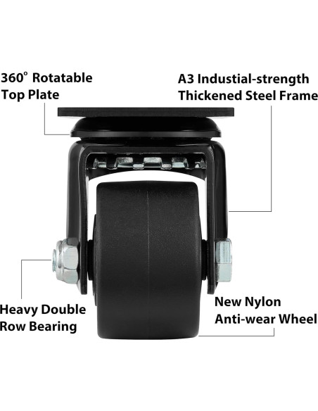 Ruedas Giratorias Finnhomy 5 cm Set 4 Alta Resistencia