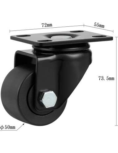 Ruedas Giratorias Finnhomy 5 cm Set 4 Alta Resistencia