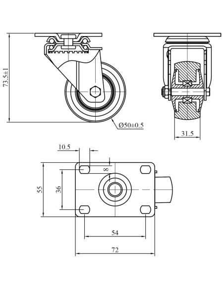 Ruedas Giratorias Finnhomy 5 cm Set 4 Alta Resistencia